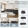 3 Piece Living Room Set Modular L Shaped Sectional Couch Upholstered, 3 Seater Sofa & Armchair & Movable Ottoman 5 Seat - Gray - Image 10