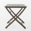 Blissique - Outdoor Foldable Wood Dining Table With Slat Design - Gray - Image 6