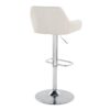 Daniella - Contemporary Adjustable Barstool With Swivel With Rounded Rectangle Footrest (Set of 2) - Chrome / Cream - Image 4