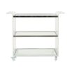 Elegant Acrylic Bar Cart With Tempered Glass Shelves And Rattan Metal Frame - Clear - Image 4