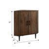 Contemporary 2 Door Mixed-Material Corner Accent Cabinet - Dark Walnut - Image 5