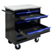 7 Drawer Multifunctional Tool Cart With Wheels - Black / Blue - Image 12