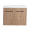 Modern Floating Bathroom Vanity With Resin Sink Soft Close Doors 24" Plywood Design - Imitative Oak - Image 2