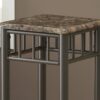 Accent Table Plant Stand Square Marble Look - Espresso - Image 2