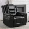 360° swivel And Rocking Home Theater Recliner Manual Recliner Chair With Wide Armrest For Living Room - Black - Image 6