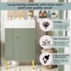 Bathroom Vanity, Combo Cabinet, Bathroom Storage Cabinet, Single Ceramic Sink, Left Side Storage - Green - Image 5