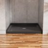 36" X 36" Shower Base 3.5" Height Anti - Slip Acrylic Center Drain Single Threshold Shower Base - Slate Black - Image 2