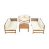 Premium Outdoor Sofa Set With Waterproof Cushions Sectional Seating Group With Acacia Wood And Wicker - Brown Mix / Beige - Image 10