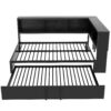 Full Size Daybed With Trundle, Storage Cabinets And USB Ports - Black - Image 8