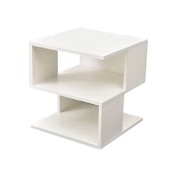 2 Layer Simple Household Bookshelf - Cream White