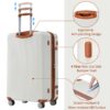 Hardshell Luggage Sets 3 Piece Double Spinner 8 Wheels Suitcase With Tsa Lock Lightweight 20''24''28'' - White - Image 5