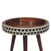 Small Patterned Nordic Style End Table - Caramel - Image 3
