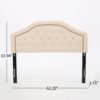 Queen & Full Size Headboard With Diamond Tufting And Nailhead Trim - Beige - Image 3