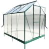 6.3'x8.2'x7' Polycarbonate Greenhouse, Heavy Duty Outdoor Aluminum Walk-In Green House Kit With Rain Gutter, Vent And Door For Backyard Garden - Green - Image 16