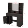 43.31" Newly Designed Smart Mirror Dressing Table With Drawers And Storage Cabinet, Dressing Table With Dressing Pad For Bedroom, Dressing Room - Black - Image 9