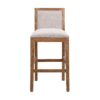 Bar Stools (Set of 2), Rubber Wood Frame, Retro Bar Chairs Suitable For Kitchen Island - Beige / Wood - Image 4