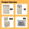 Laundry Hamper With Lid PE Rattan Powder Coating Frame Clothes Hampers With 2 Removable Bags, 100L - Gray - Image 30