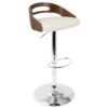 Cassis - Mid-Century Modern Adjustable Barstool With Swivel - Walnut / Cream - Image 2