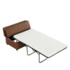 Twin Size Folding Ottoman Sleeper Bed With Mattress Convertible Guest Bed - Brown - Image 15