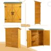 Outdoor Storage Shed With Lockable Door, Wooden Tool Storage Shed With Detachable Shelves & Pitch Roof - Natural - Image 13