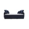 Irina - Velvet Sleeper Sectional Sofa With 3 Toss Pillows - Blue - Image 2