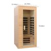 Hemlock - 1 Person Far Infrared Roof Embedded Indoor Sauna Room - Natural - Image 9
