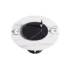 59.05" Modern Artificial Stone Round Carbon Steel Base Dining Table, Can Accommodate 6 People, Black Artificial Stone Turntable - White / Black - Image 3