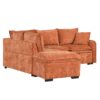 Convertible Sofa Bed Sectional Sofa Sleeper L-Shaped Sofa With A Storage Ottoman, Two Pillows, Two Power Sockets And Two USB Ports For Living Room - Orange - Image 19