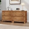 Hazel - 3 Drawer Side Table For Living Room, Hallway, Entryway (Set of 2) - Natural - Image 2