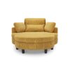 Corduroy Sofa With Two Throw Pillows And A Waist Pillow With An Extra Tray For Comfortable Seating Suitable For Small Apartment Bedroom Space - Yellow - Image 6