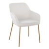 Daniella - Contemporary Dining Chair (Set of 2) - Cream / Gold - Image 2