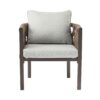 2 Pieces Outdoor Metal Patio Club Chair, Patio Furniture Arm Chair With Cushion, Modern Outdoor Furniture Deep Seating For Porch, Garden, Backyard, Balcony - Brown / Light Gray - Image 5