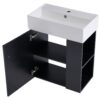 Modern Floating Bathroom Vanity With Ceramic Basin, Perfect For Small Bathrooms, Right Side Storage - Black - Image 12