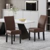 Contemporary Dining Chair (Set of 2) With Upholstery And Rubberwood Legs - Dark Brown - Image 3