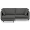 Ava - Mid Century Sofa With Ottoman Set, Upholstered - Dark Gray - Image 4