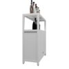 Bamboo Large Capacity Storage Cabinet With Shelves For Bathroom And Living Room - White - Image 8