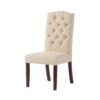 Harriet - Tufted Dining Chair Set Modern Farmhouse Style - Ivory Linen - Image 9