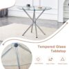 Modern Round Clear Glass Dining Table With Unique Metal Legs For 4 6 People - Silver - Image 5