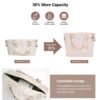 5 Piece Set (20"24"28 +A Travel Bag And A Toiletry Bag), Hard Case Spinner Wheels Luggage Sets With Tsa Lock Carry On Suitcase Luggage Durable Suitcase - Creamy White - Image 7