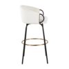 Claire - Contemporary / Glam Barstool With Footrest (Set of 2) - Black / Cream - Image 3
