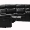 Jupiter - Leather Sectional - Black - Image 2