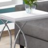 Accent Table, C - Shaped, Contemporary - White - Image 2