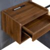 Upholstered King Size Bed Frame Of Velvet Tufted Headboard With Floating Nightstand LED / USB Built - Gray - Image 14