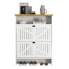 4 Layer Folding Shoe Cabinet With Metal Rounded Corners Convenient Shoe Storage - White - Image 20