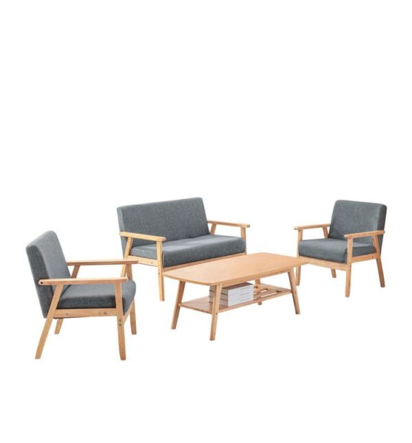 Bahamas - Coffee Table, Loveseat And 2 Chair (Set of 4) - Gray