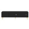 Modern TV Stand For Up To 70" TV, Entertainment Center TV Media Console Table, With 3 Shelves And 2 Cabinets, TV Console Cabinet Furniture For Living Room - Black - Image 13