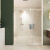 Frameless Shower Door, Sliding Shower Door, Premium 5 / 16" (8Mm) Thick Tempered Glass Shower Enclosure With Towel Bar, Double Side Easy Clean Coat, Finished With Buffer - Brushed Nickel - Image 18