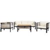 4 Pieces Outdoor Sectional Sofa Set 5 Person Patio Seating Group Outdoor Conversation Set With Cushions And A Coffee Table For Patios, Gardens, Or Balcony - Beige - Image 11