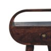 Circular Bedside Table With Open Slot - Walnut - Image 4