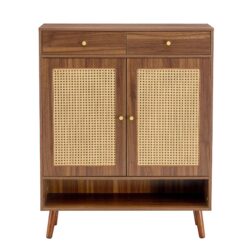 Multi Functional Modern Minimalist Shoe Cabinet Perfectly Blends Into Nordic, Japanese, And Industrial Style Homes - Walnut